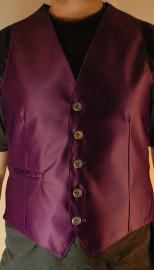 Cadbury purple Custom made mens waistcoat, bridal coordinates