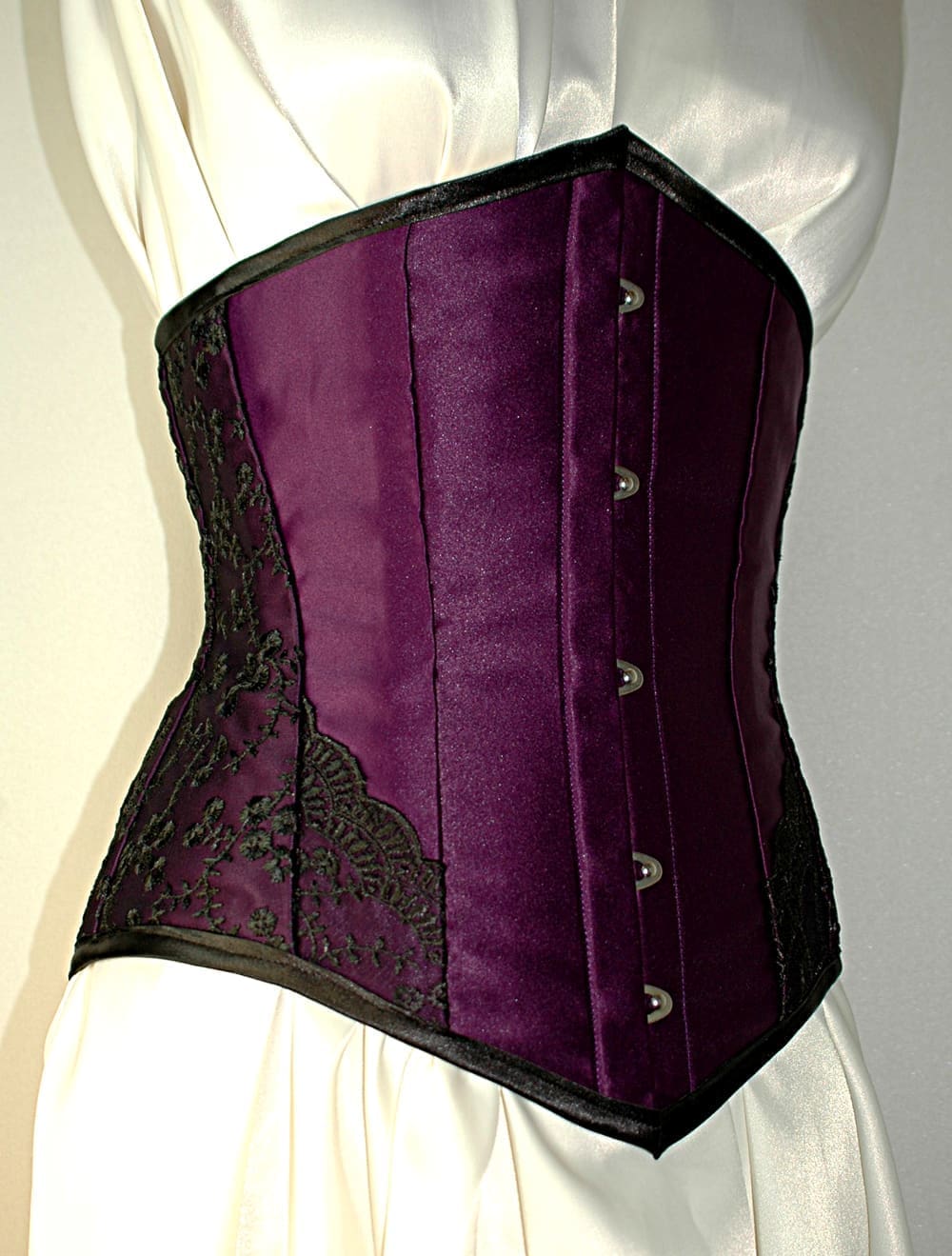 Purple and black underbust