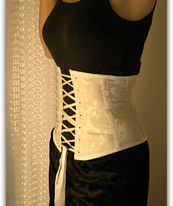 Ivory front lacing waspie