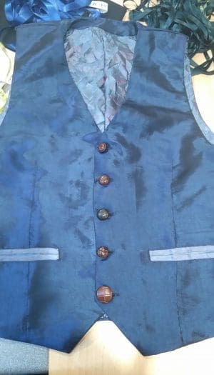 Blue Custom made mens waistcoat, bridal coordinates